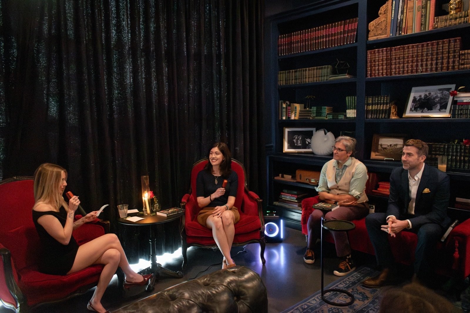 Natalia Loya and panelists at The Laboratory Assistant launch celebration in Austin